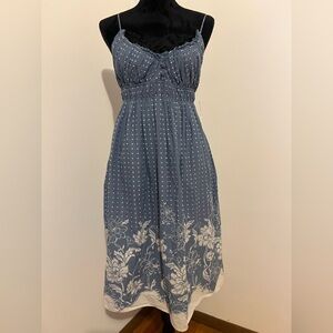 dELiA*s Blue and White Floral Midi Dress